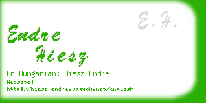 endre hiesz business card